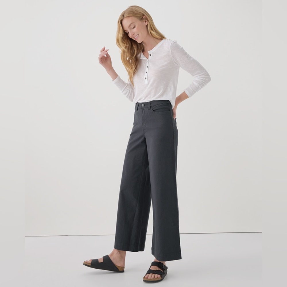 NWT✨ Pact Organic Stretch Twill Denim Wide Leg Pant - Picture 6 of 12